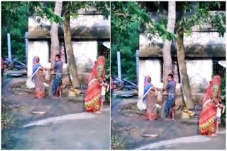 wife and husband tied for goat in baliapal block of baleswar