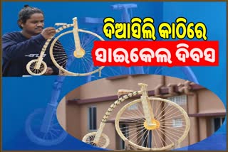 ଦିଆସିଲି କାଠିରେ ବିଶ୍ବ ସାଇକେଲ ଦିବସ ଶୁଭେଚ୍ଛା