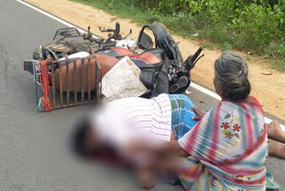 road accident at nagiyyagari palli, one died