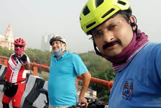 AIIMS Medical Social Welfare Officer Rajiv Maikhuri did 60 km of cycling in delhi