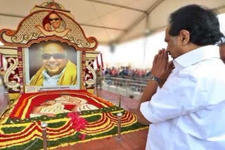 CM MK Stalin pays floral tribute to his father and former CM M Karunanidhi on his 98th birth anniversary
