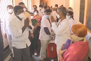  Minister Puvvada ajay kumar inspected the vaccination, vaccination in bhaktha ramadas kalakshetram 