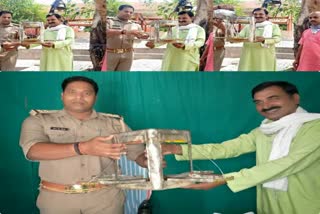 paryavaran sena kept birds pots in shani dev dham in pratapgarh