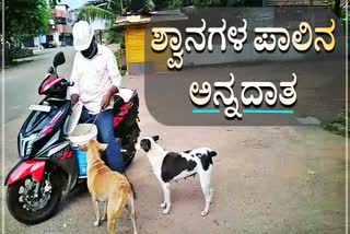 Former president of the Puttur Municipality  feeds the dogs