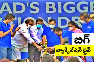 vaccine drive, vaccine drive in Hyderabad, big vaccination drive