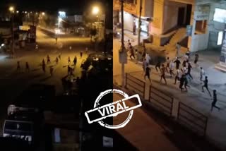 viral video of Stone pelting between two groups in Tohana