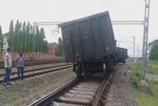 Three bogies of a goods train derailed near  Keonjhargarh station