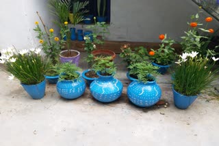 two sisters made beautiful garden from waste material