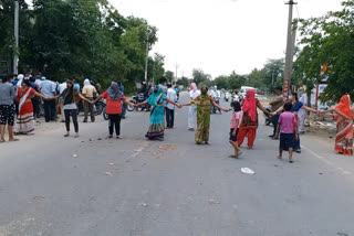 water problem in alwar, road block in alwar