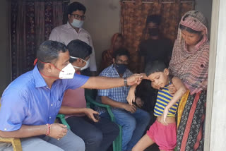 administration officials reach to sick child home at Malda