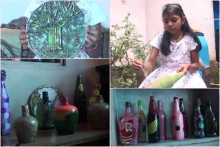 bottle art making  eight standerd student  anna mathew  ബോട്ടിൽ ആർട്ടിൽ വിസ്‌മയം  അന്ന മാത്യു  വെയിസ്റ്റ് റ്റു ക്രാഫ്റ്റ്