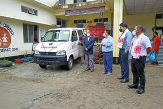 Oil India Limited donated ambulance to Tengakhat Hospital