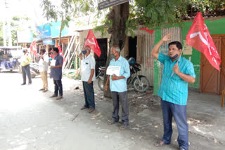 CPI(M) protest against Eviction