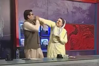 female leader slaps Pakistani MP during debate in TV show