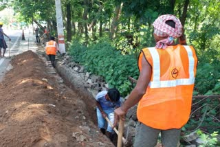 Pipeline laying work in Hazaribagh