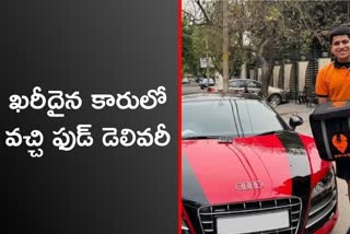 Audi R8 owner becomes a Swiggy delivery boy and delivers food in his supercar