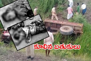 tractor overturned in an irrigation canal in Narayanpet district