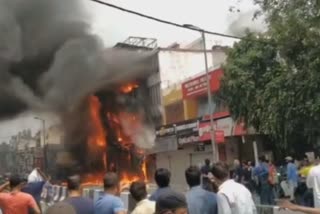 Fire breaks out at a clothing showroom in Central Market of Lajpat Nagar area