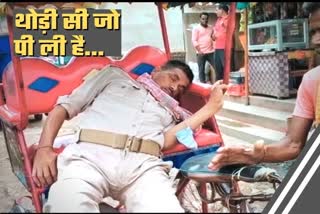 Drunk policeman in Dhanbad