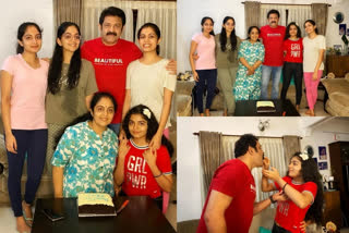 malayalam actor krishnakumar 52 birthday celebration news  പിറന്നാള്‍ ആഘോഷ ചിത്രങ്ങള്‍ പങ്കുവെച്ച് കൃഷ്ണ കുമാര്‍  നടന്‍ കൃഷ്ണ കുമാര്‍  കൃഷ്ണ കുമാര്‍ സിനിമകള്‍  കൃഷ്ണ കുമാര്‍ മക്കള്‍  അഹാന കഋഷ്ണ കുമാര്‍  ബിജെപി സ്ഥാനാര്‍ഥി കൃഷ്ണ കുമാര്‍  malayalam actor krishnakumar  actor krishnakumar 52 birthday  bjp candidate krishnakumar