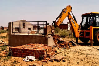 जेडीए जमीन से अतिक्रमण ध्वस्त, Encroachment demolished from JDA land