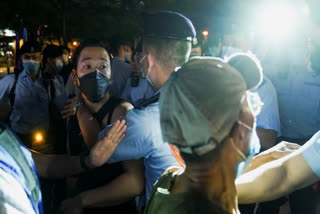 Hong Kong: 4 held during demonstrations marking anniversary of '2019 anti-govt protest'  ഹോങ്കോങിൽ പ്രകടനം നടത്തിയ നാല് പേർ അറസ്‌റ്റിൽ  ഹോങ്കോങിൽ പ്രകടനം അറസ്‌റ്റ്  ഹോങ്കോങ് പ്രകടനം അറസ്‌റ്റ്  ഹോങ്കോങ്  ഹോങ്കോങ്ങിൽ 2019ലെ സർക്കാർ വിരുദ്ധ പ്രതിഷേധം  Hong Kong demonstrations marking anniversary arrest  Hong Kong demonstrations  Hong Kong '2019 anti-govt protest  2019 anti-govt protest'  anti-govt protest'  Hong Kong anti-govt protest'