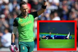 Faf du Plessis taken to hospital after on-field collision with Mohammad Hasnain