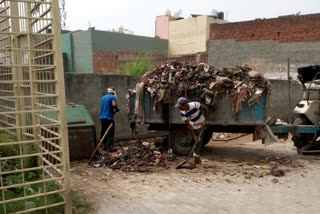 cleaning drive in muradnagar weekend lockdown