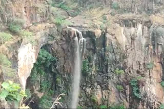 main waterfall in Bhimkunda of Chikhaldarya flows in first rain