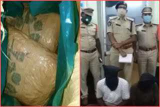 illegal transport of cannabis seazed at mangalgiri