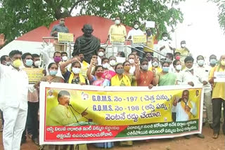 tdp leaders protest at vizag