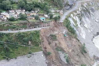 Part of Niti border road obstructed by subsidence near Raini village