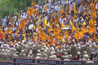 Shiromani Akali Dal (SAD) leaders hold a protest