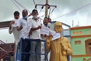 all party leaders submit petition to Ambedkar statue