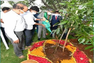 Honble CJI plants a sapling at Raj Bhavan as part of the Green India Challenge
