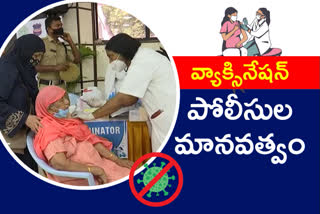 police vaccination drive to poor people