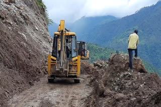 Road closed due to landslide
