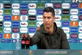 Cristiano ronaldo throws away coco cola