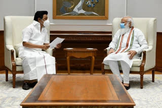 MK Stalin has 'satisfactory' meeting with PM Modi on agri laws, NEET, COVID vaccines  MK Stalin  agricultural laws  neet  covid  vaccination  എം കെ സ്റ്റാലിൻ പ്രധാനമന്ത്രി നരേന്ദ്ര മോദിയുമായി കൂടിക്കാഴ്ച നടത്തി  എം കെ സ്റ്റാലിൻ  പ്രധാനമന്ത്രി നരേന്ദ്ര മോദി  കാർഷിക നിയമങ്ങൾ  നീറ്റ്  വാക്സിൻ ഉത്പാദനം