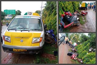 8 bikes damaged in one accident in hubballi