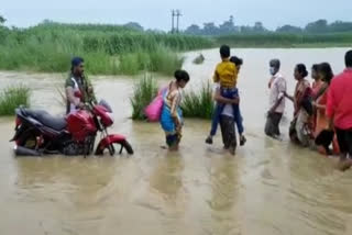 Different areas of Ghatal were submerged in one day's rain