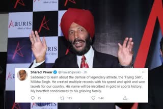 sharad pawar tweets on death of milkha singh