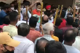 Traders protest in Milap Nagar Market