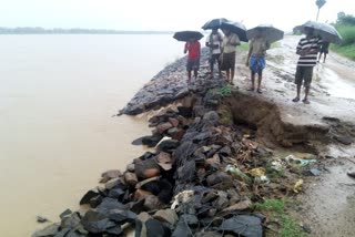 আউশগ্রাম লাগোয়া অজয় নদের বাঁধে ফাটল