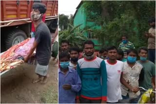 agitations of creditors holding the body of a deceased businessman in ghatal