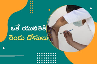 సెల్​ఫోన్​లో మాట్లాడుతూ వెంటవెంటనే రెండుసార్లు టీకా!