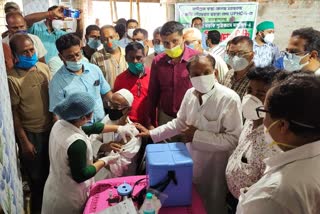 corona vaccination center open at mosque in kanthi