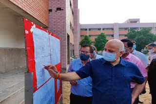 delhi deputy cm Manish Sisodia inspects new school buildings