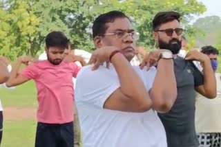 MP Faggan Singh Kulaste did yoga