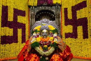 Attractive flower decoration in Sant Dnyaneshwar Maharaj Samadhi temple on the occasion of Nirjala Ekadashi